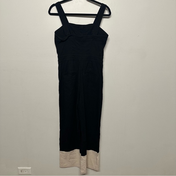 Maeve Anthropologie The Colette Linen Blend Cropped Overall Jupmsuit 8 - Picture 4 of 8